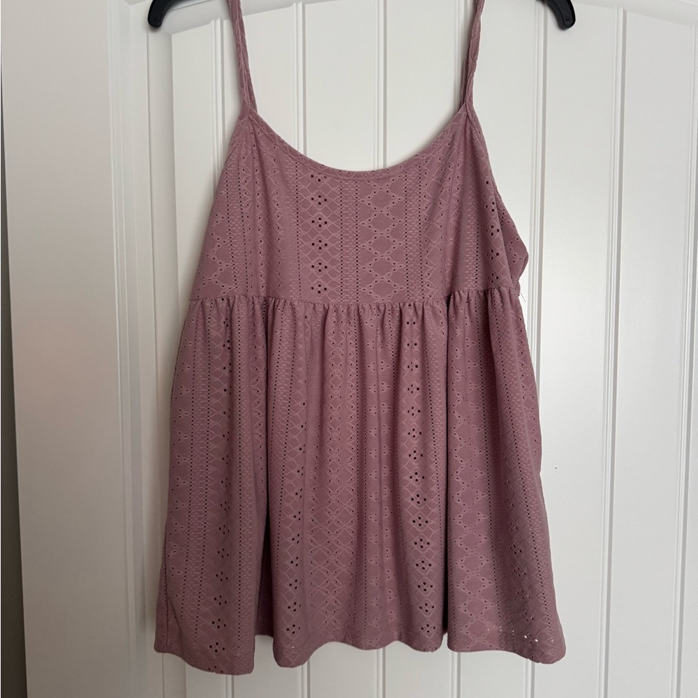 SHEIN Mauve Eyelet Camisole